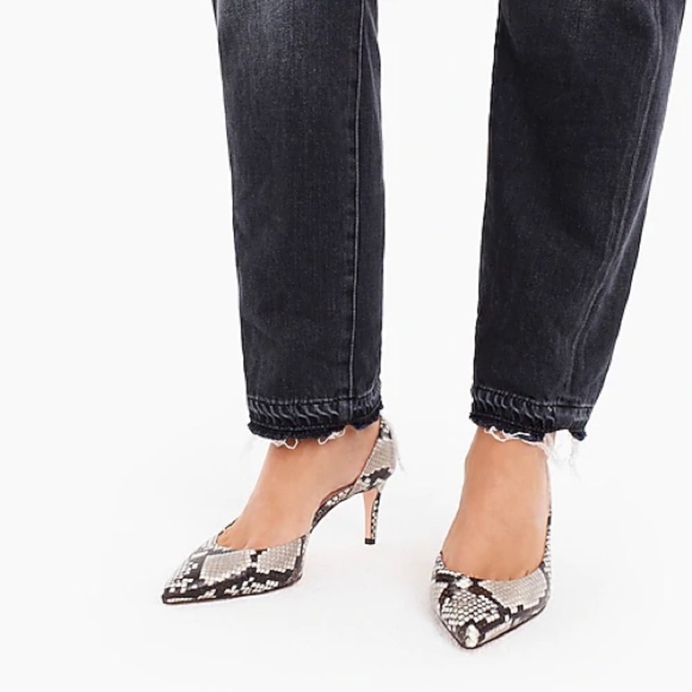 J.Crew Colette pumps in snake-embossed leather